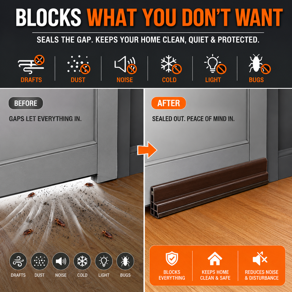 UNIVERSAL DOOR BOTTOM WEATHER SEAL | BLOCKS DUST, RAIN & INSECTS – BUY 1 GET 1 FREE